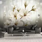 Пользовательские Настенные обои 3D Ручная роспись цветы магнолии гостиная телевизор диван спальня домашний декор настенная живопись Papel De Parede 3 D
