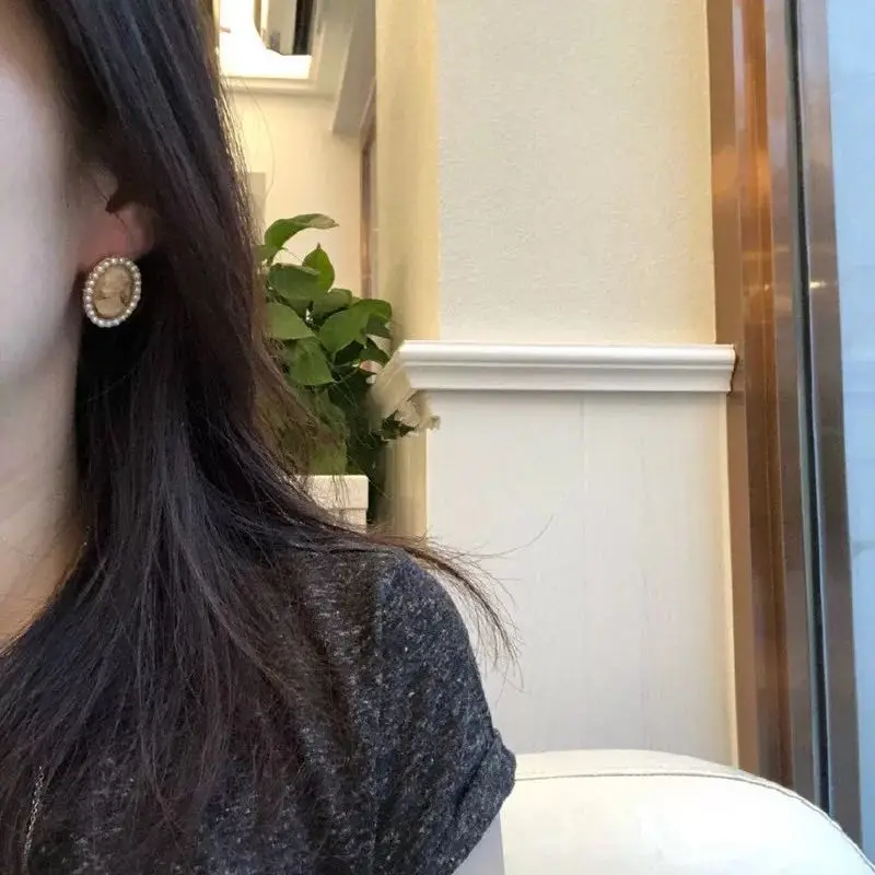 Женские винтажные серьги гвоздики AOMU в стиле барокко с металлической оправой и