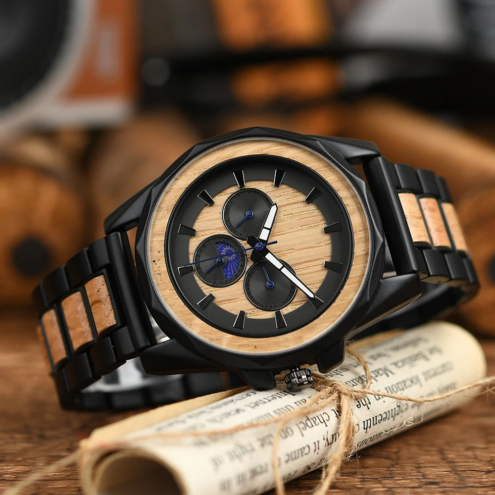 Часы наручные Ever Move мужские деревянные классические модные водонепроницаемые