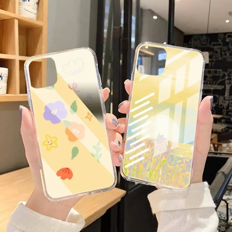 

Cute Cartoon Hand Drawn Soft Phone Case Transparent Case For Iphone 6 6s 7 8 Plus XR X XS XSmax 11 12 Pro Mini Max