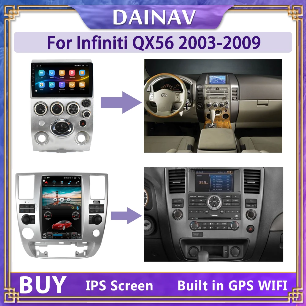Автомобильный стереоприемник 128 ГБ 2 Din Android для Infiniti QX56 2003 2004 2005-2009 автомобильное