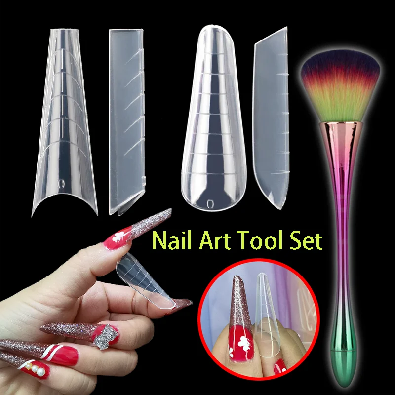 Двойной формы для наращивания ногтей толстовка с длинными/половина крышка