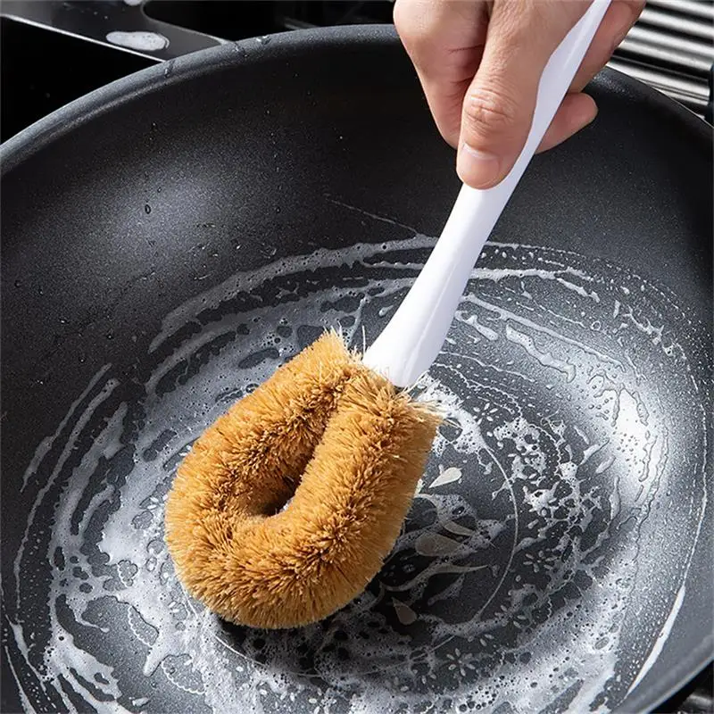 Щетка для мытья посуды щетка из кокосового волокна с пластиковой ручкой | Дом и