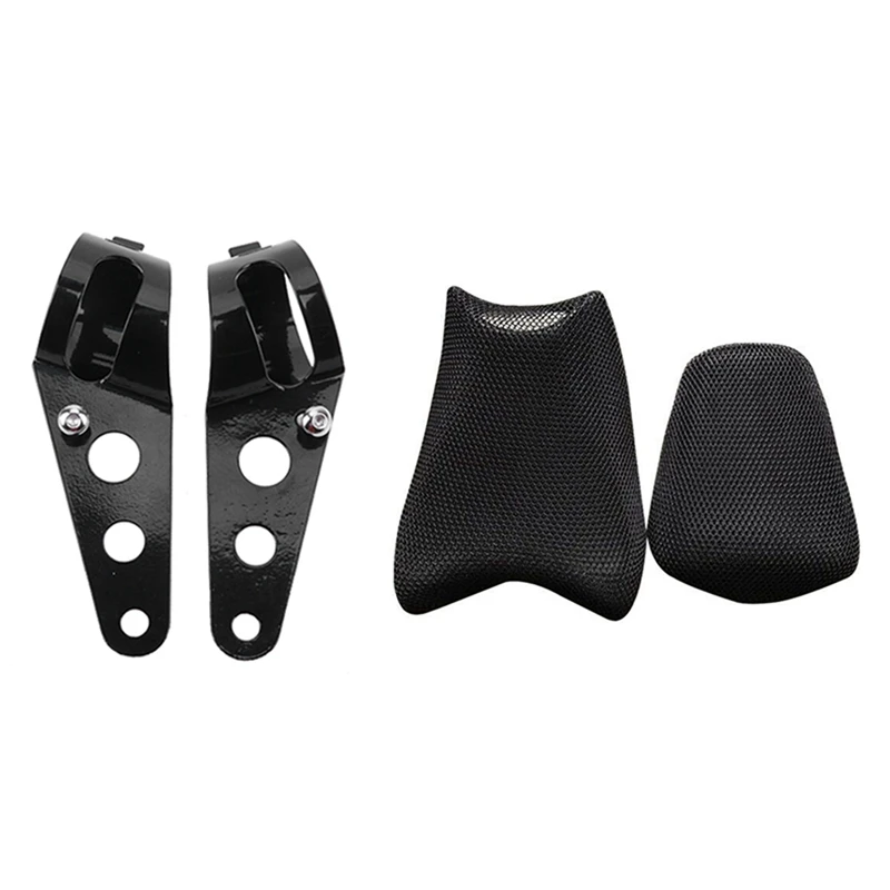 

28mm-43mm Universal Motorcycle Headlight Mount Brackets with Motorcycle Seat Cushion Cover for Honda