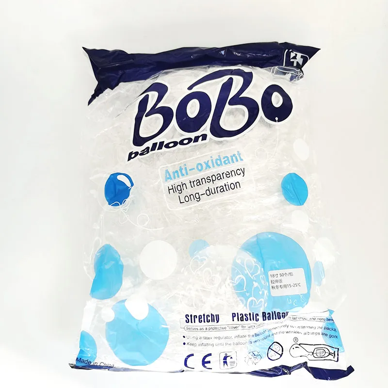 

50pcs Blue Bag 18/20/24/36'' Luminous Transparent Pre-stretched Bobo Ballons Wedding Birthday Party Decor Clear Bubble Ballons
