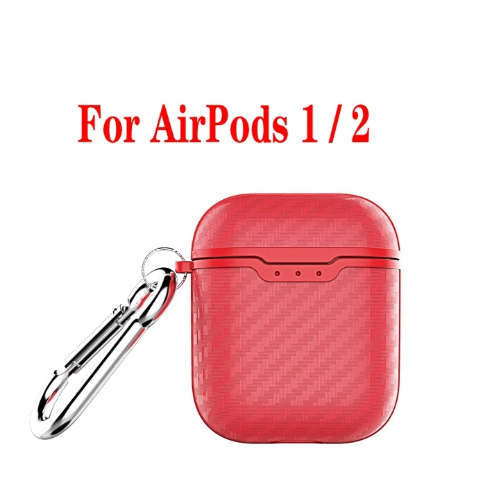 Carbon Fiber red Чехол fundas для AirPods, чехол для Air Pods Pro 3, чехол для наушников, роскошный чехол из углеродного волокна/кожи личи, силиконовый чехол для Air Pods 1/2, чехол - Цвет: Carbon Fiber red