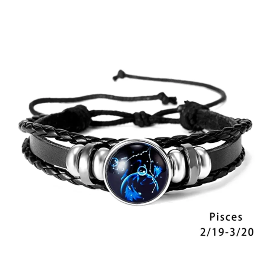 Мужской светящийся 12 браслет Созвездие Leo Scorpio Capricorn Virgo Aries Gemini Pisces Телец Водолей браслет "Весы" Поиск - Окраска металла: BF00001-12