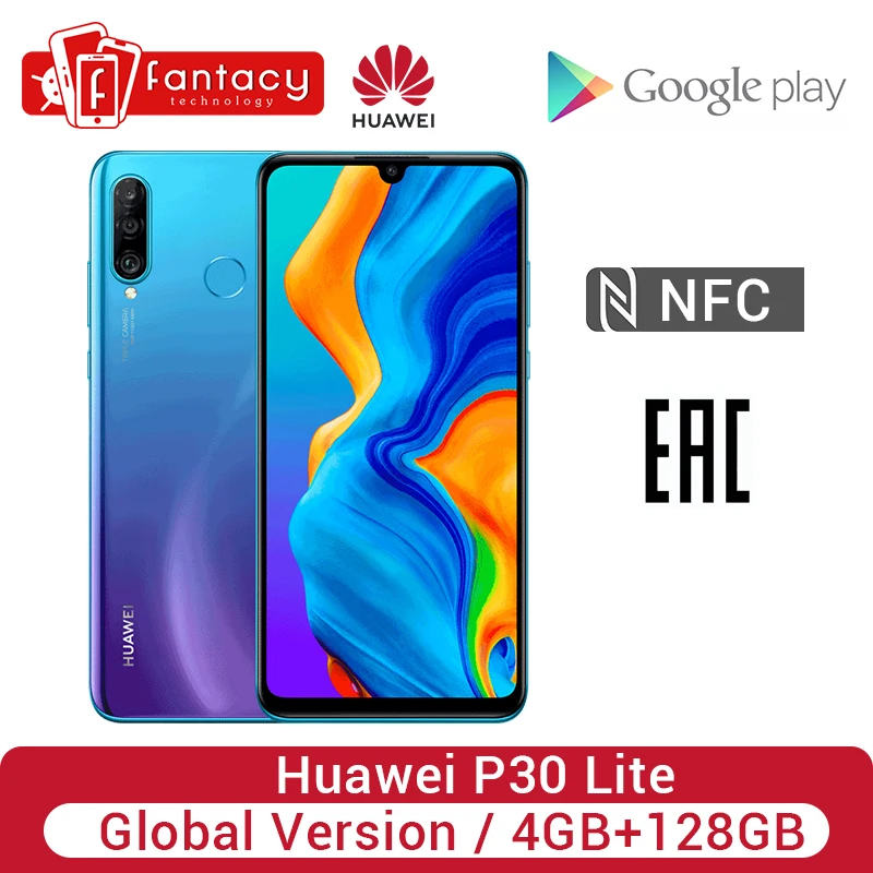 Глобальная версия смартфона Huawei P30 Lite 4 Гб 128 ГБ 24 МП 3 камеры 32 фронтальная камера 6