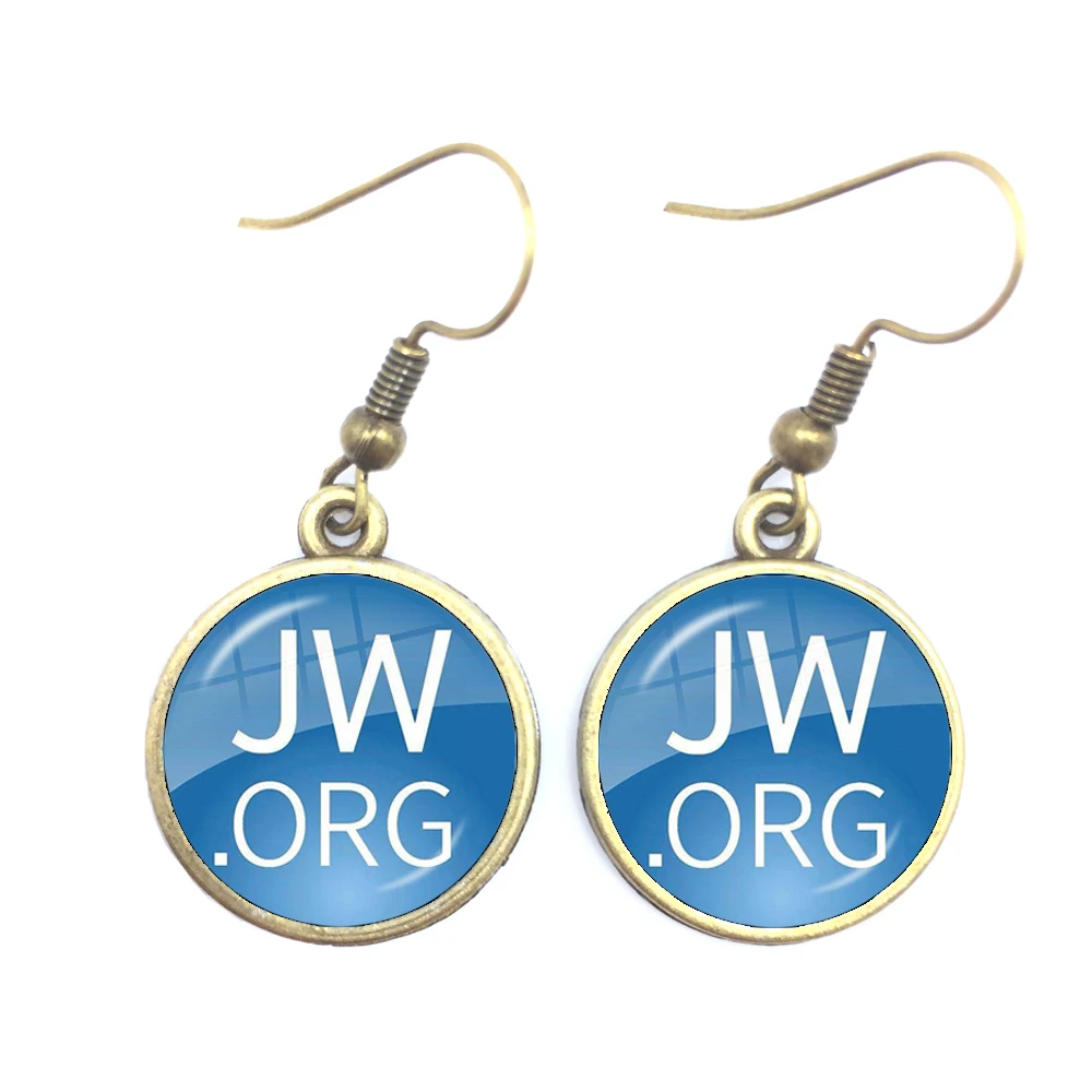 JW.org висячие серьги с изображением очевидцев из стекла кабошон антикварные