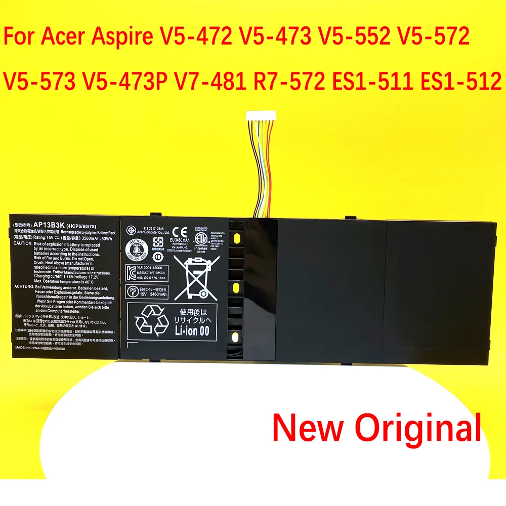 

AP13B3K AP13B8K Аккумулятор для ноутбука Acer Aspire V5-472 V5-473 V5-552 V5-572 V5-573