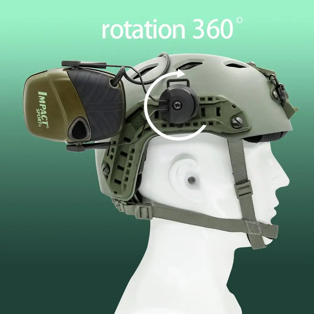 electronic earmuf arc ops core helmet rail adapter tactical headphone stand for howard leight impact sport hunt shooting headset free global shipping