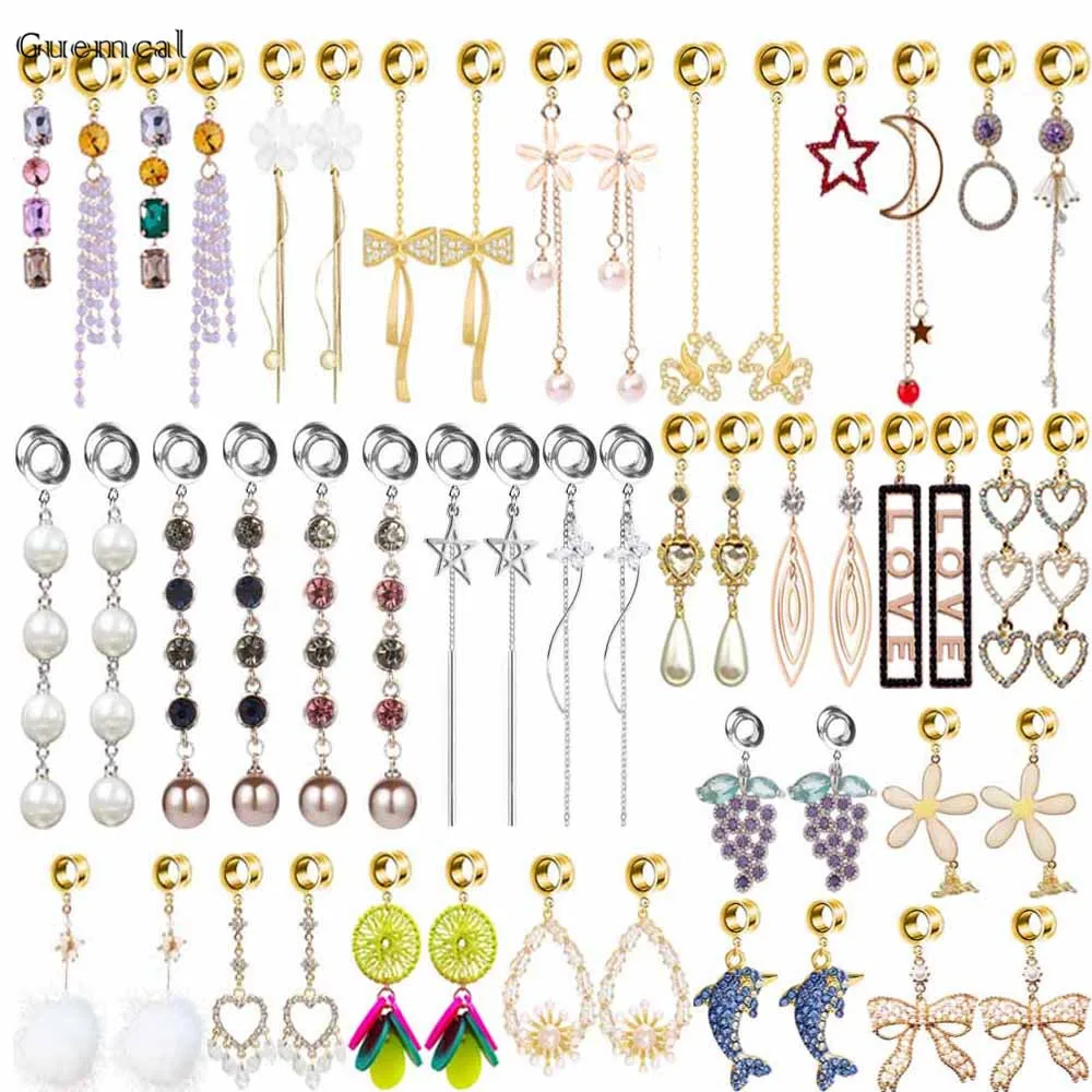 

Guemcal 2pcs Korean Version of The Sweet Long Hair Ball Flower Bow Grape Tassel Pendant Ear Piercing Jewelry