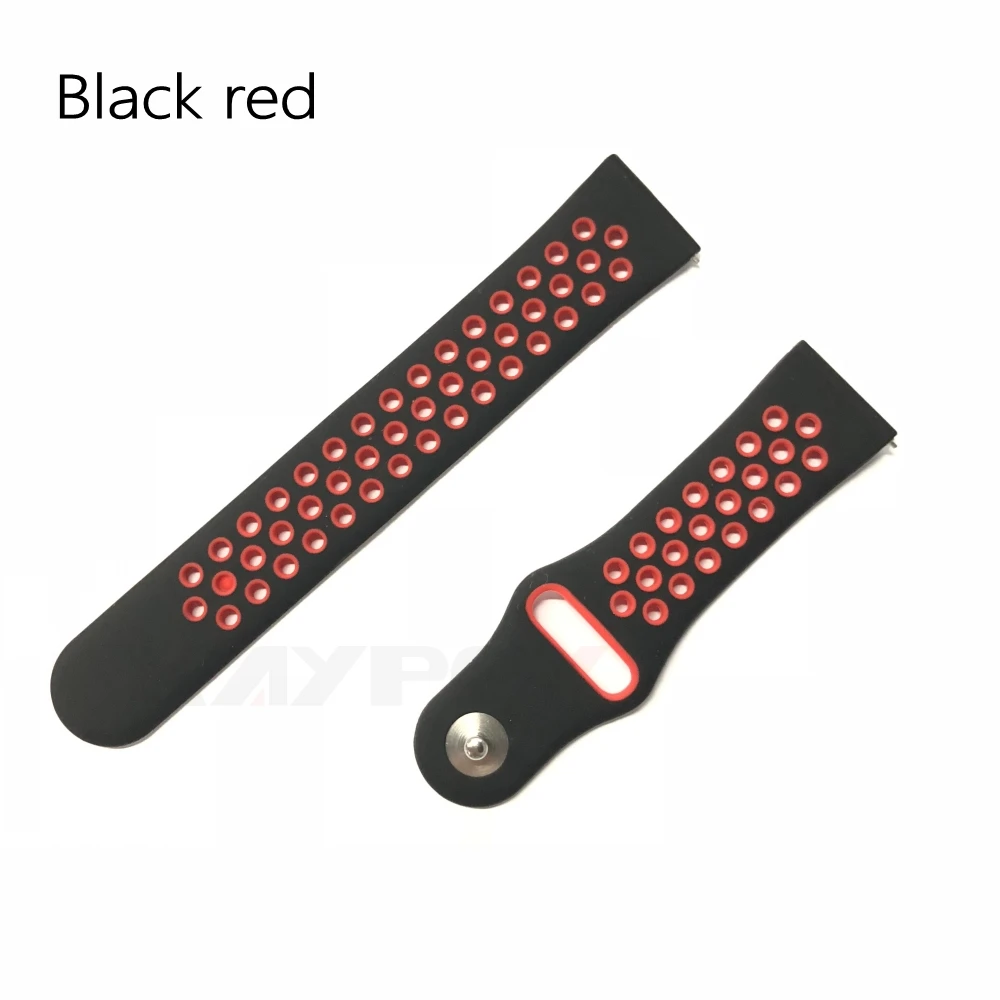 black red Красочные Мягкие силиконовые часы ремешок для Xiaomi Huami Amazfit Pace дышащий браслет Сменные браслеты 22 мм ремешок - Цвет: black red