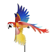 parrot windmill bird wind spinner garden lawn stakes courtyard farm yard animal ornament home decoration