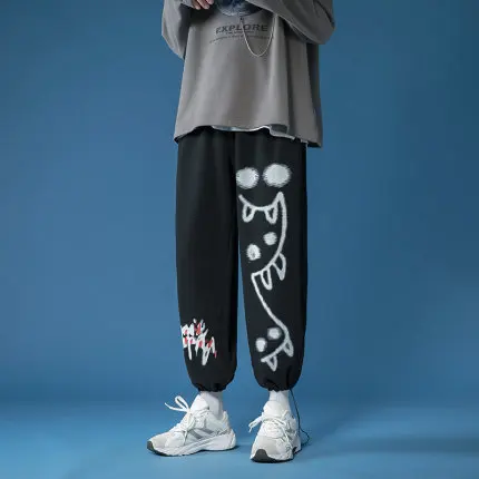 

Hip Hop Pants Men's Trend Autumn Winter Plus Velvet Thickening Fashions Sweatpants Men Clothing