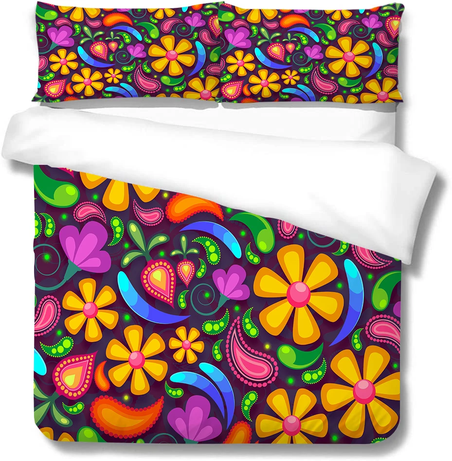 

Bedding Set Watercolor Printed Duvet Cover Set Queen King Size Colourful Girl Children Comforter Covers NO Sheet Home Textile