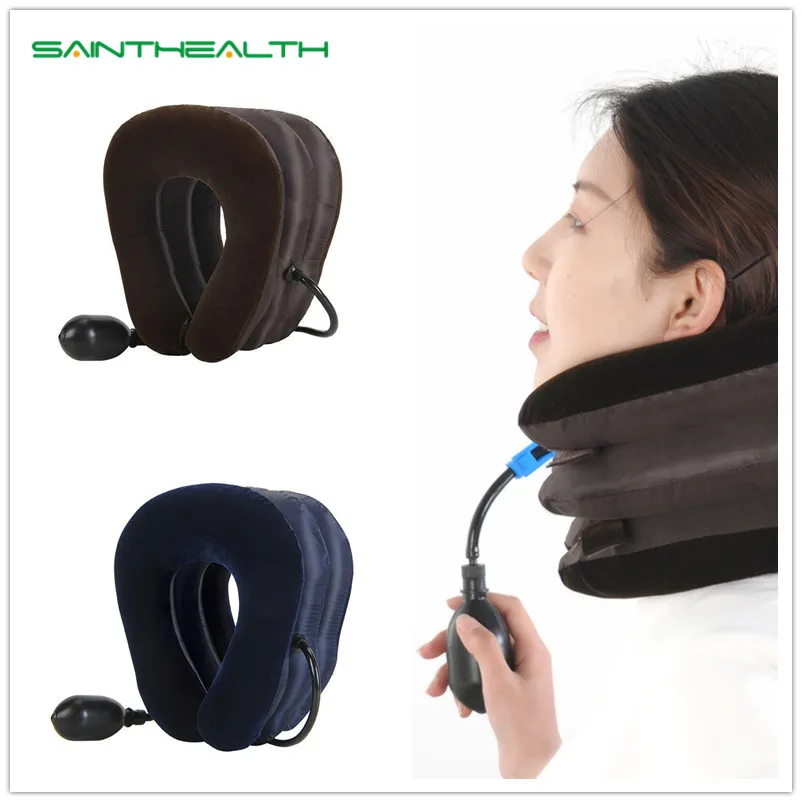 

Neck Tractor Inflatable Cervical Vertebra Traction Soft Travel Neck Pain Release Air Posture Correction Neck Stretching Brace