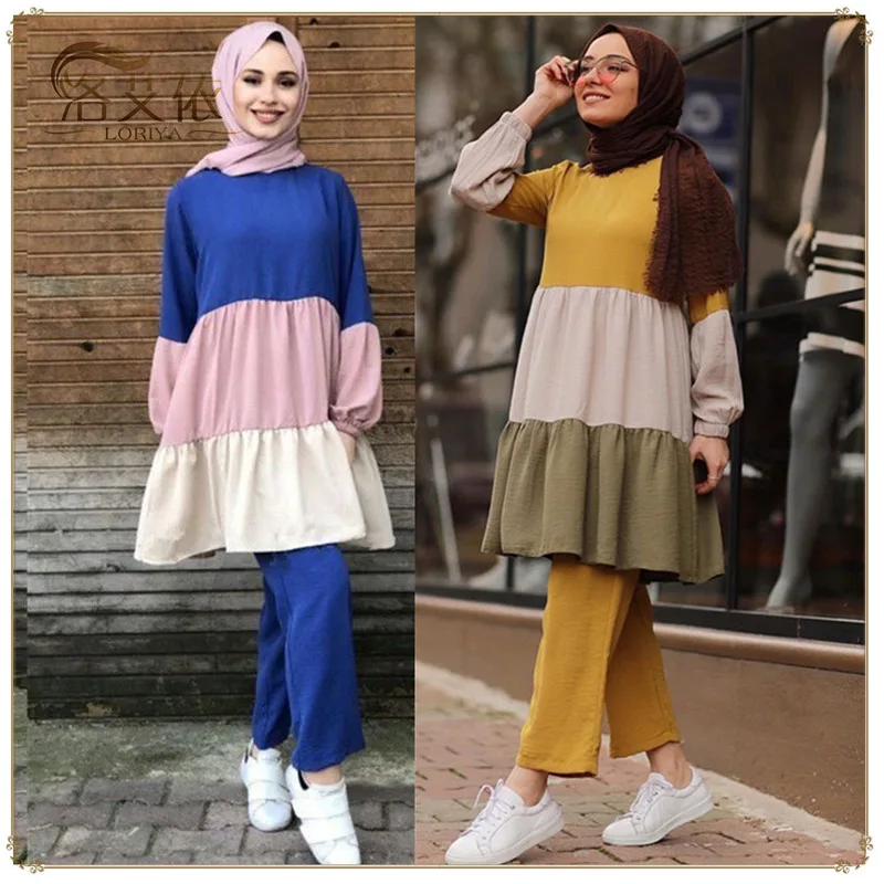 Женский комплекты для мусульман комплект из двух предметов Eid Рамадан Abaya Турция