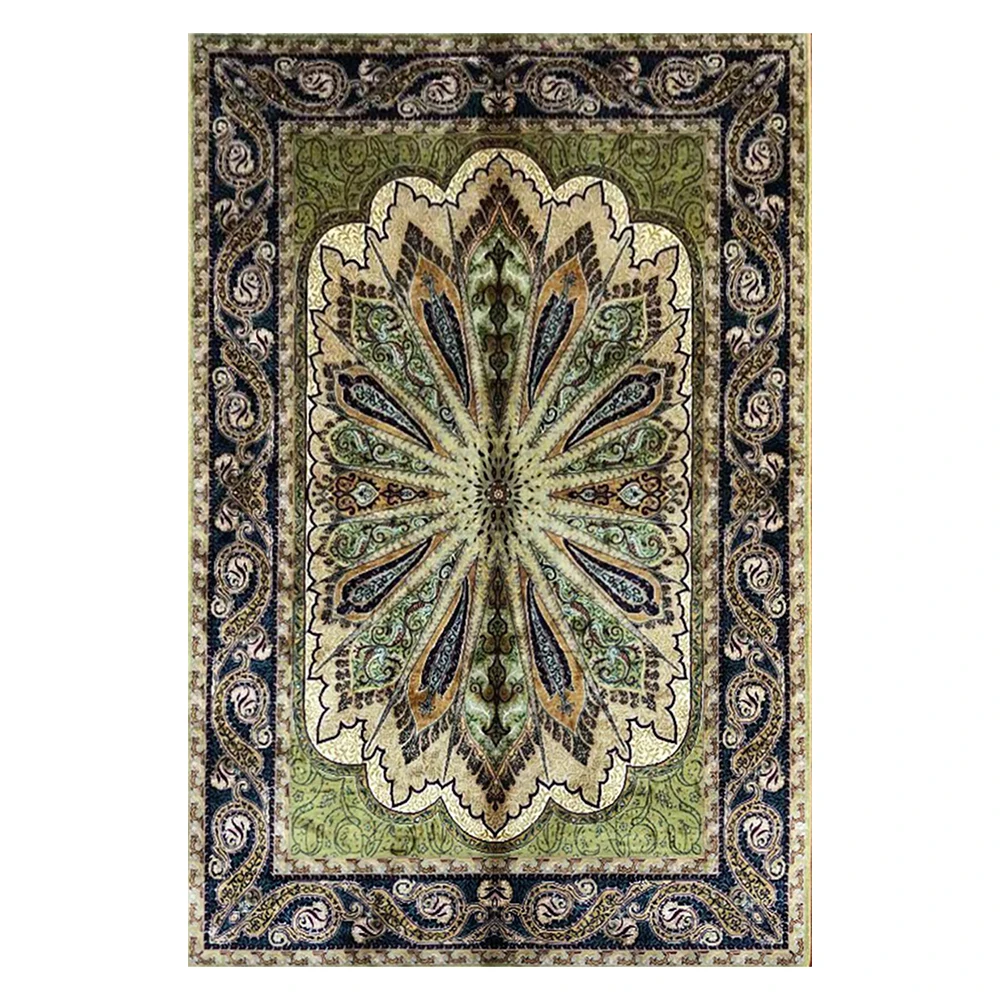 

3'x4.5' Hand Weave Muslim Prayer Rug Silk Carpet Turkey Design Oriental Silk Rug Floor