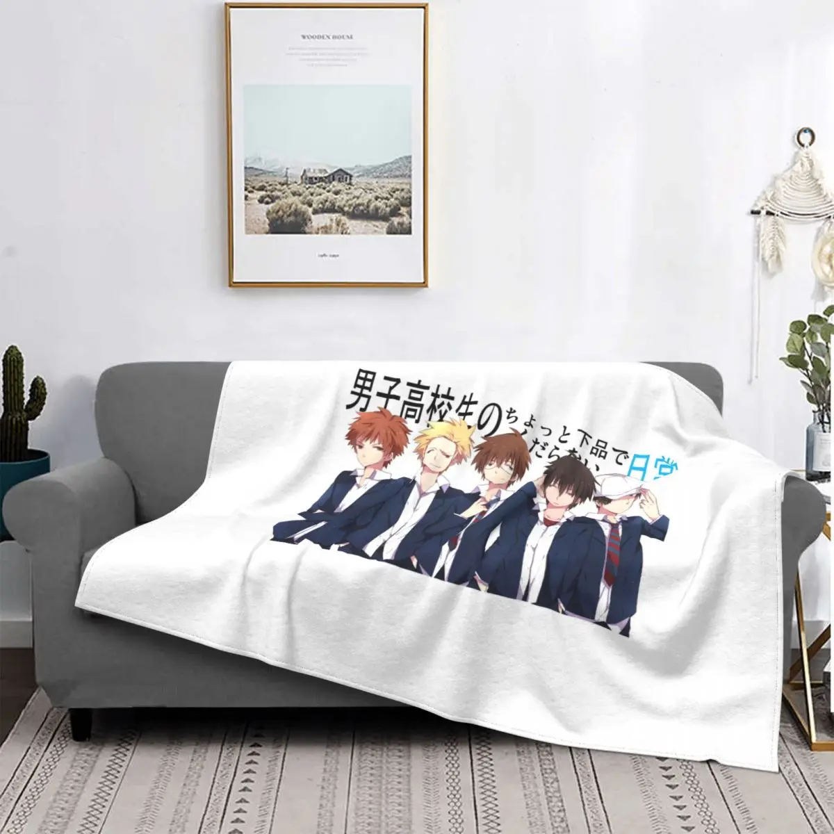 

Daily Lives Of High School Boys Blankets Fleece Decoration Ultra-Soft Throw Blankets for Bedding Bedroom Plush Thin Quilt