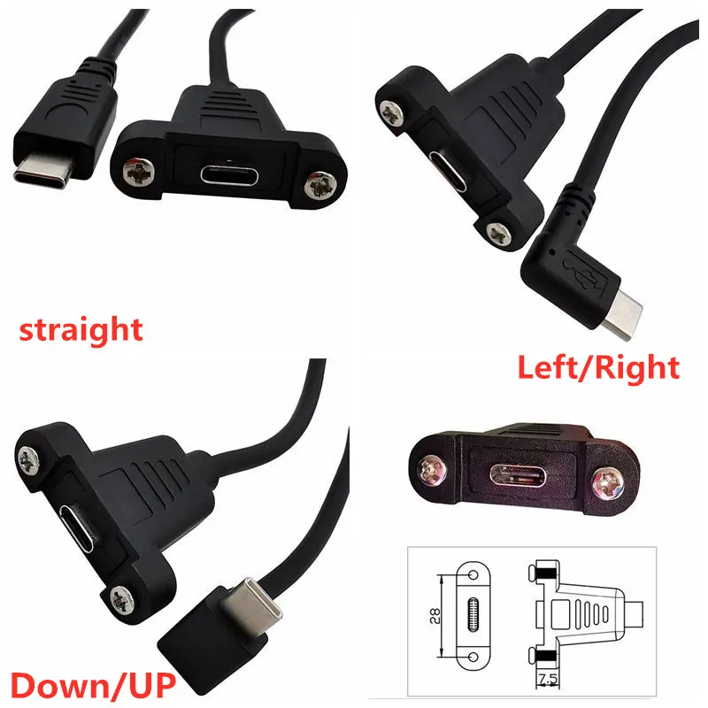 

USB Type-c под углом 90 °, влево, вправо, вверх, штырь-гнездо
