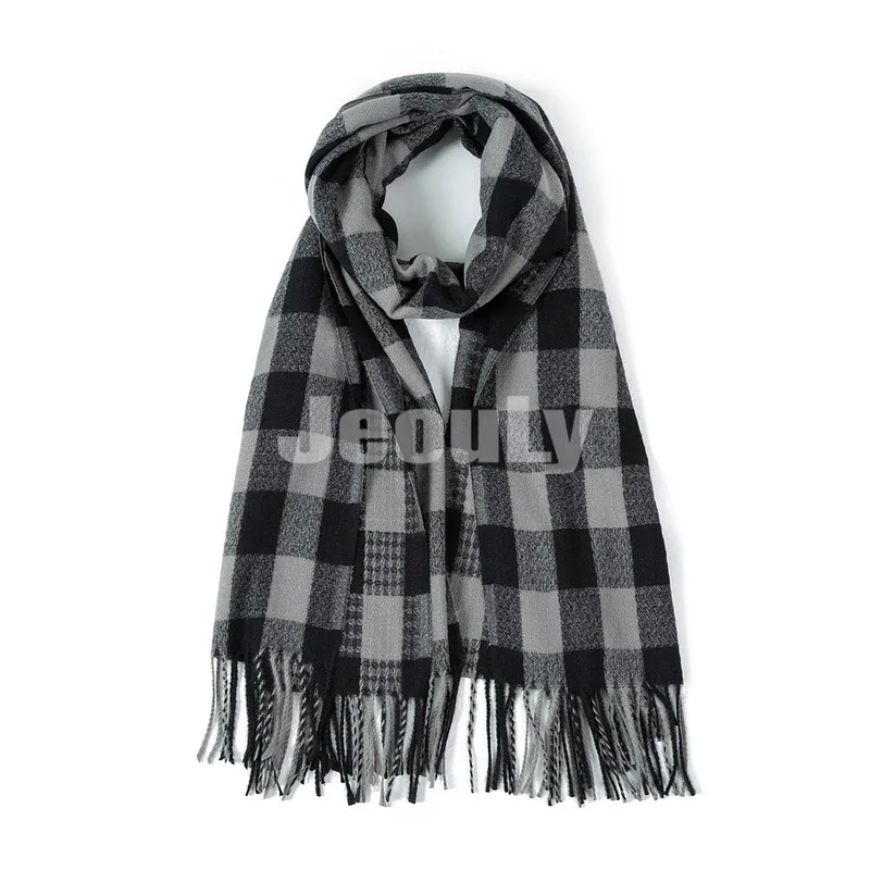 

East Gate Of The New Fashion Lady Gradient Imitation Cashmere Scarf Grid Long Shawl Female Europe And The United States