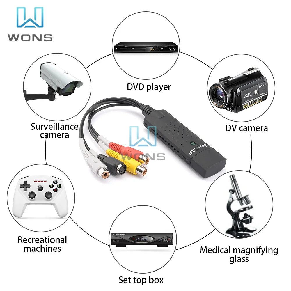 USB 2 0 Захват 4 канала видео ТВ DVD VHS аудио ПК адаптер карта захвата DVR конвертер |
