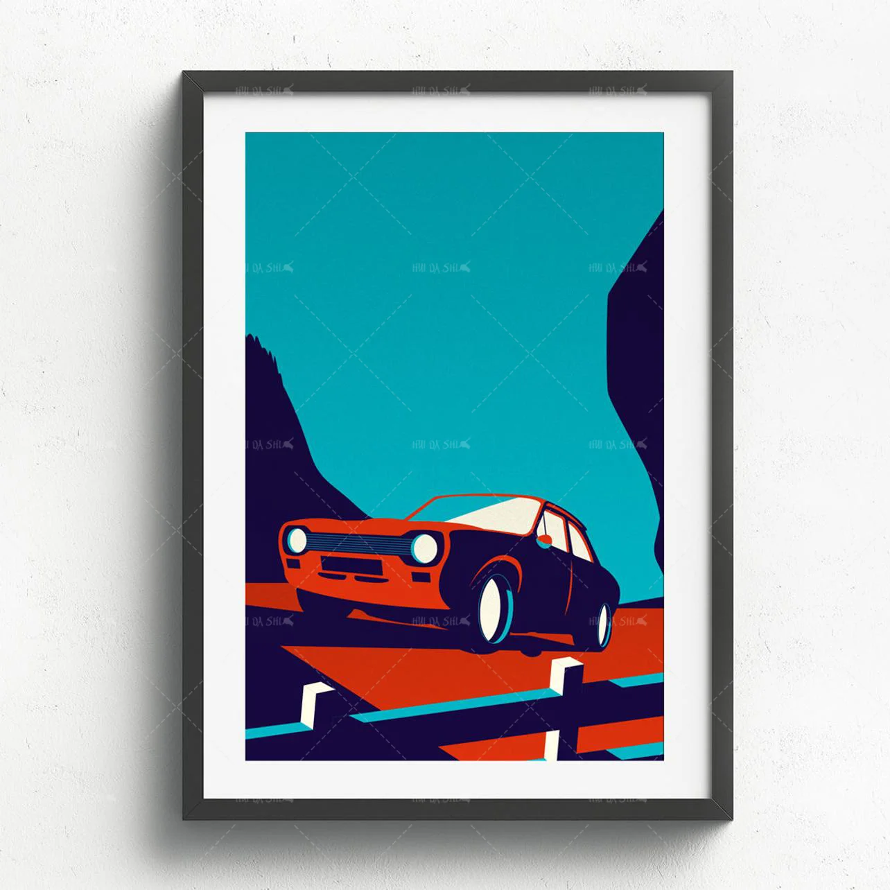 Strona główna Ford Mk 1 Эскорт принчатный на натуральном белом красивый дизайн холщо