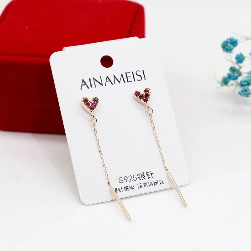 

Carddoor Heart-shaped Rhinestone Drop Earring Female Fashion Irregular Geometric Tassel Handmade Stud Earring Jewelry Gift Set