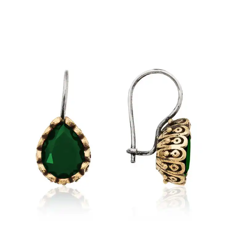 

Silverlina Silver Green Drop Authentic Earrings