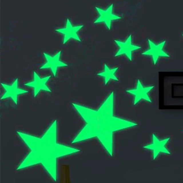 3D наклейки на стену в виде звезды и Луны флуоресцентная фотобумага для хранения