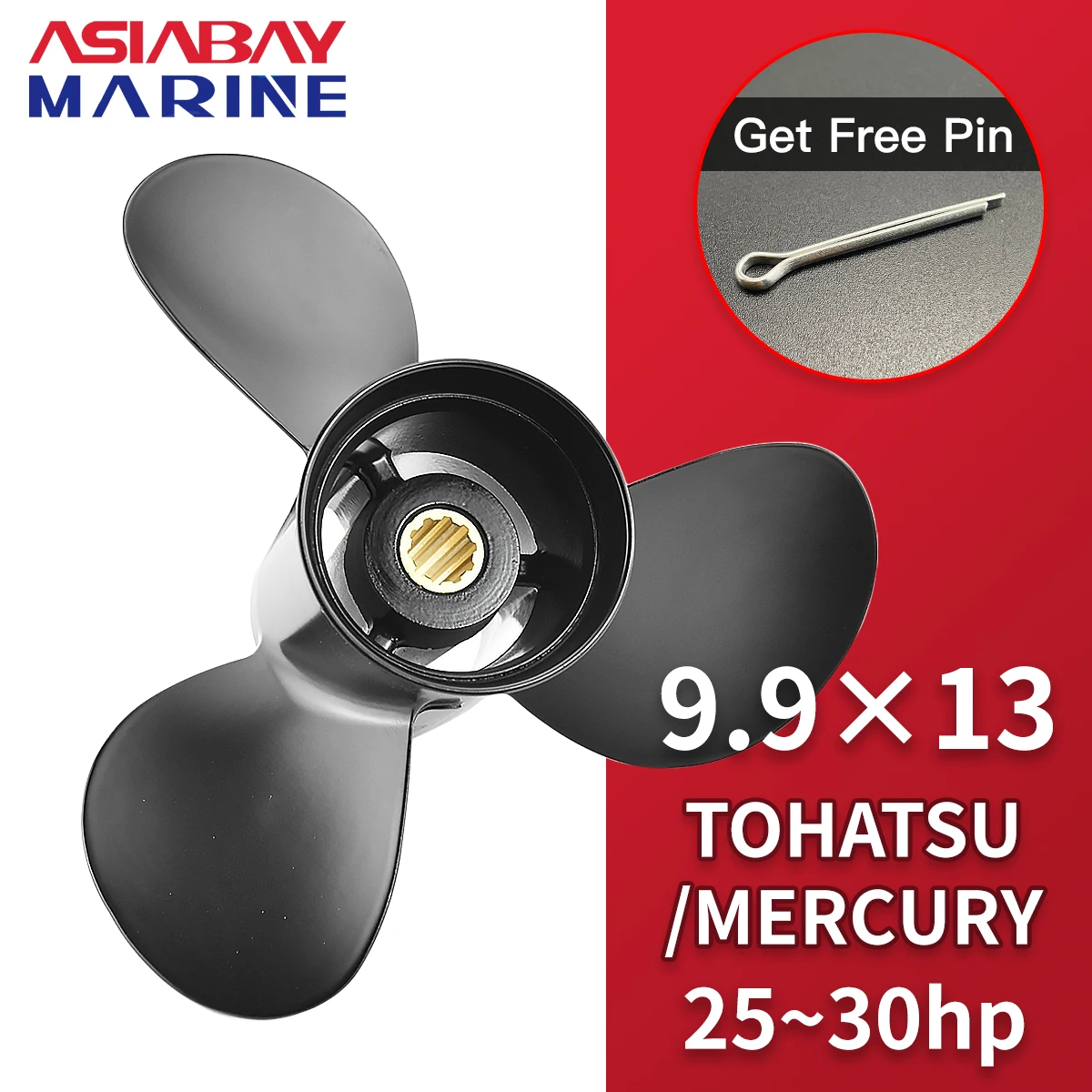 Пропеллер 9 9x13 для Tohatsu Mercury Nissan 25hp 28hp 30hp подвесной винтовой лодочный мотор из