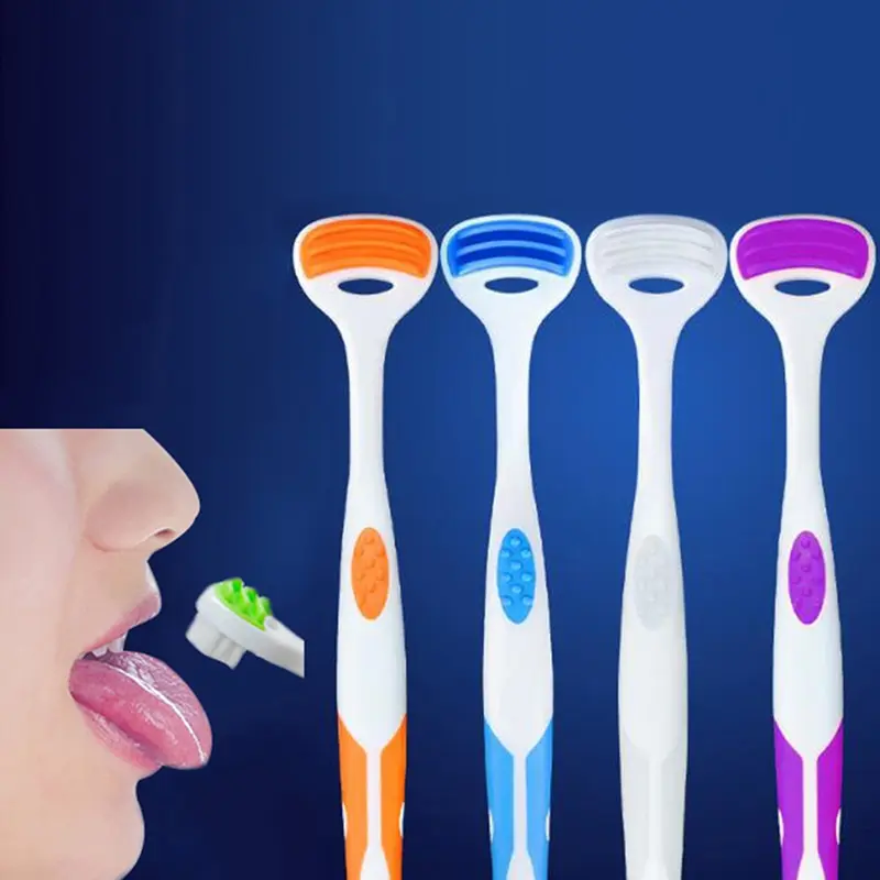 1/3 шт. Мягкий двухсторонний скребок для чистки языка зубная Щетка выскабливания