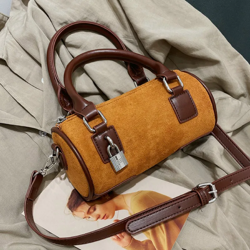 

Модная универсальная дамская сумка на плечо, новинка зимы 2021, матовая однотонная сумка в стиле ретро, Повседневная дорожная сумка через пле...