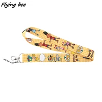flyingbee cartoon character hey amold anime lovers key chain lanyard neck strap for usb badge holder diy hang rope x1160
