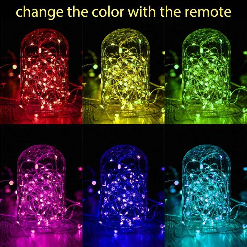 

USB 50/100LED RGB Fairy String Light with 24key Remote Control for Chrismas Tree's Decoration 16Colors 7M 10M DC5V