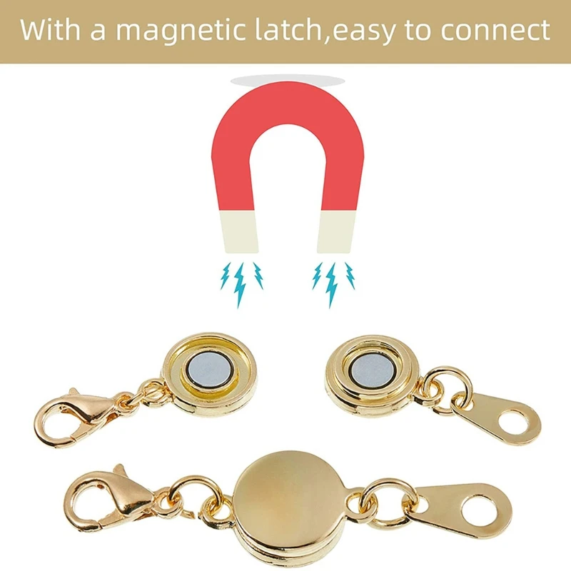 

X4YA Locking Magnetic Clasps Round/Cylindrical Necklace Bracelet Lobster Clasp Closures Extender Chains for Jewelry Making