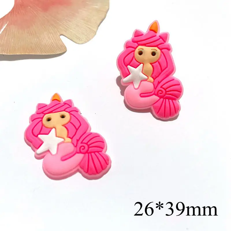 

10Pcs Colorful Mermaid Girls Soft PVC Cartoon Set Flat Back Scrapbooking Home Decoration Shoes Pendulum Stand Decor Supplies