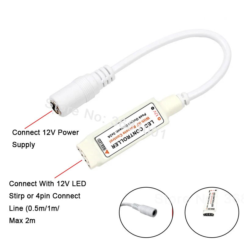 FUNSHION DC 12 В мини RGB RF пульт дистанционного управления USB 24 ключа беспроводной