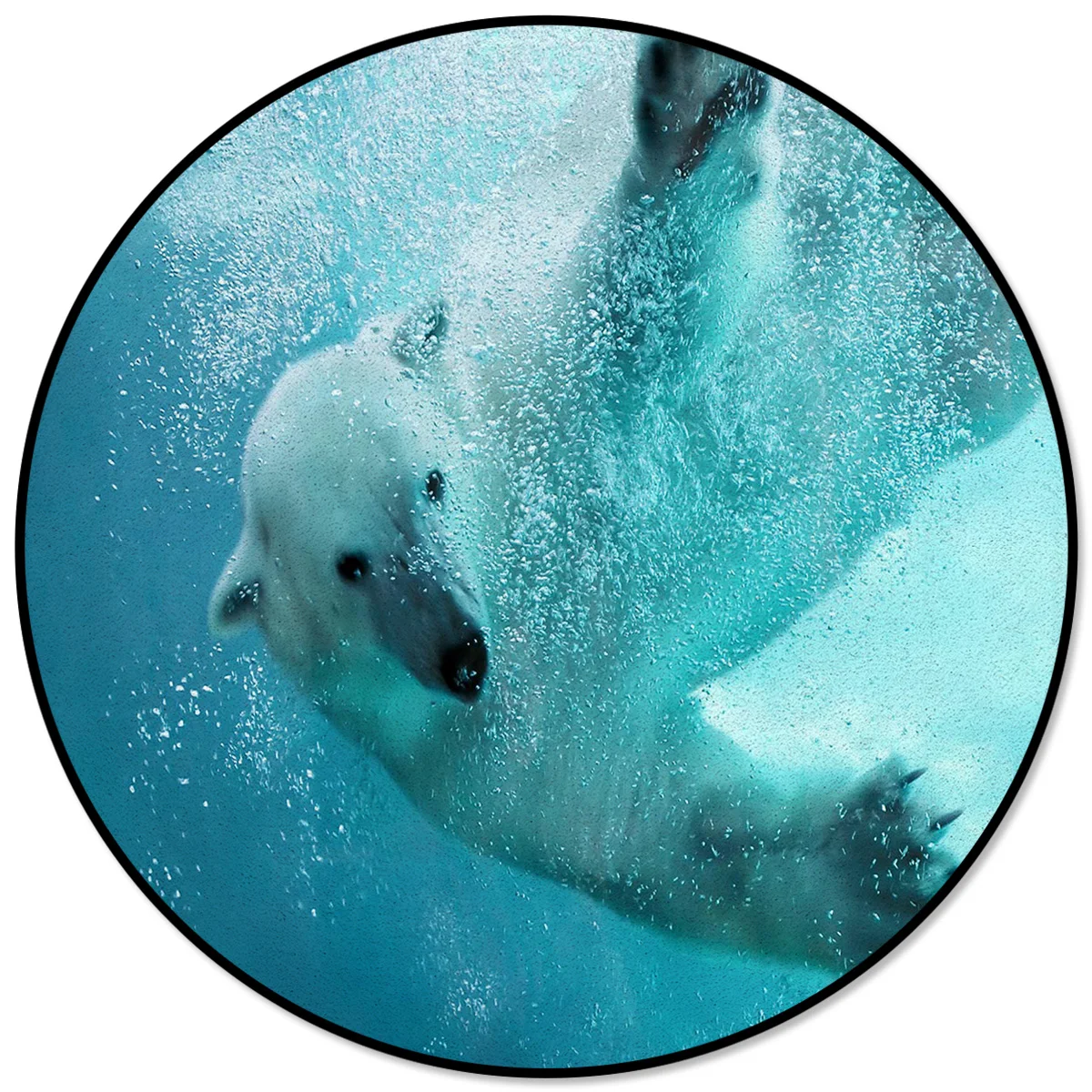 Детские круглые коврики с изображением животных голубого морского белого