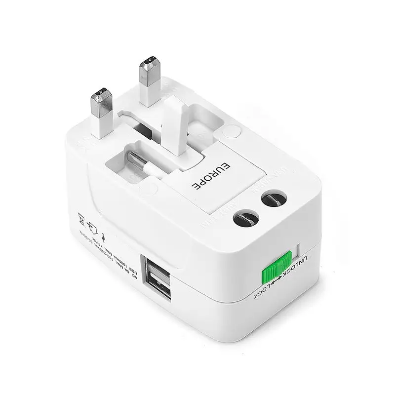 Универсальный адаптер с двумя выходами USB Европейский американский