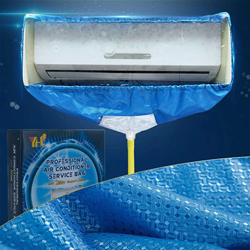 2023 New Air Conditioning Cover Washing Wall Mounted Air Conditioner Cleaning Protective Dust Cover Clean Tool Tightening belt