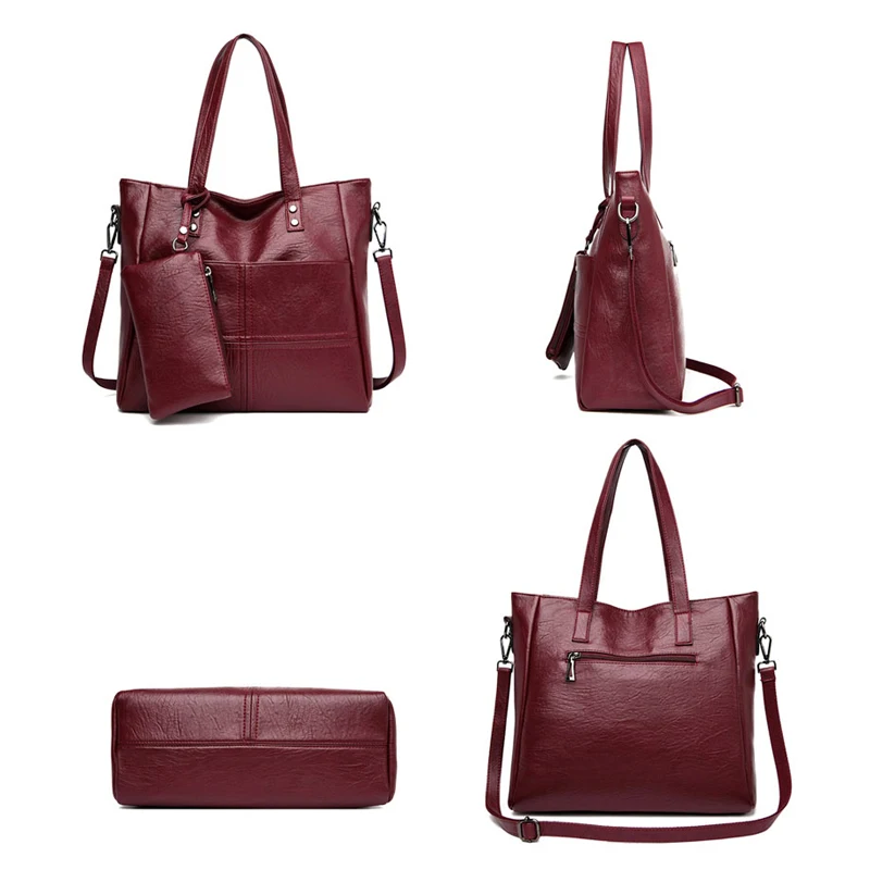 

RoyaDong 2021New Women HandBags Lady Pu Leather Women Bags Fashion Shoulder Bags Female Design Tote Composite Bags Hign Capacity