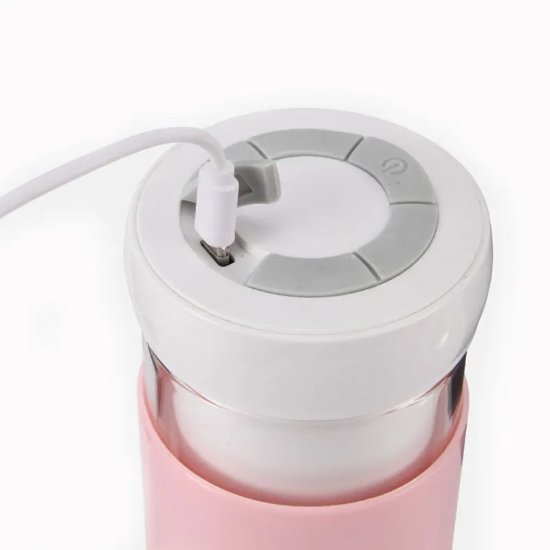 저렴한 BPA 무료 USB 충전식 휴대용 블렌더 개인 300ml 유리 스무디 블렌더 쥬서 컵 여행 과일 믹서