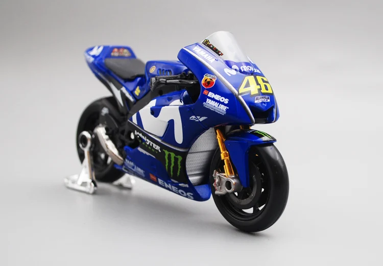 Гоночные мотоциклы Maisto 1/18 1:18 WGP 18 2018 Yamaha No46 модели с литым дисплеем игрушка для