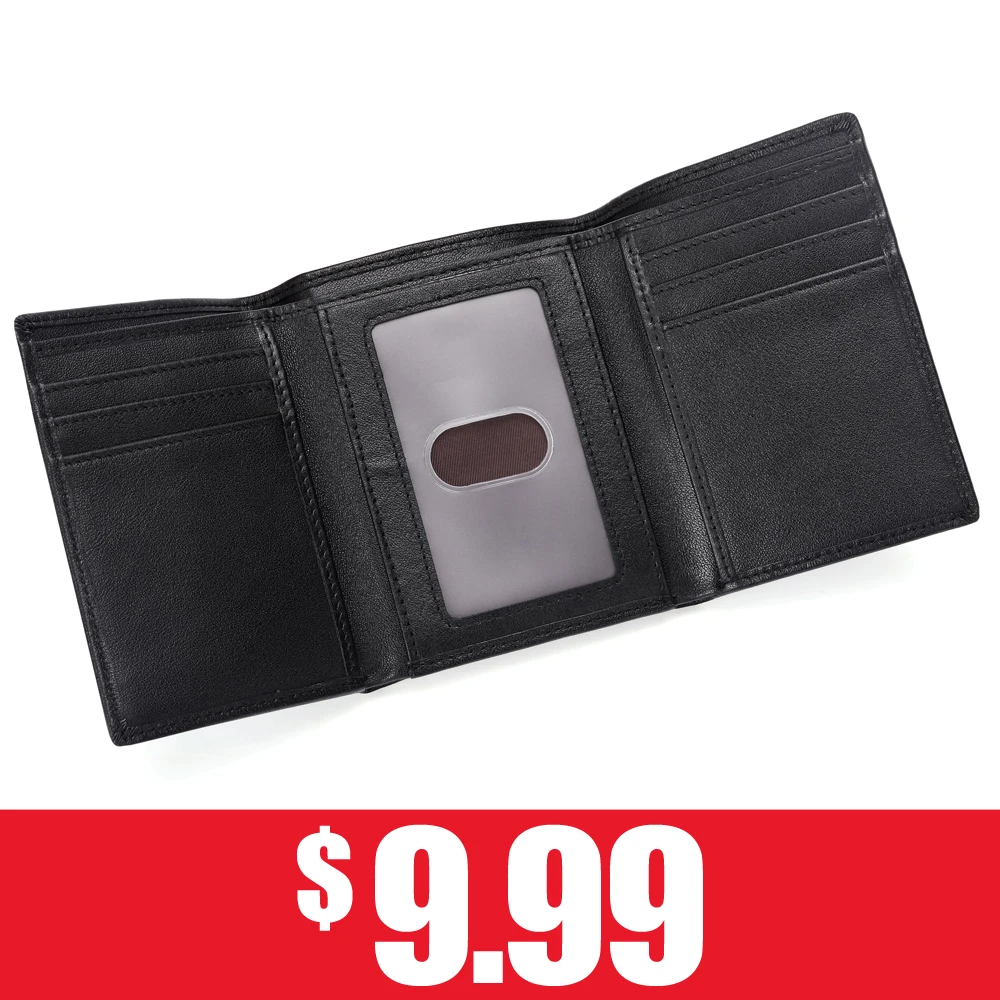

Free Engraving Leather Men Wallet Coin Pocket Purse Small Card Holder Chain Portfolio Portomonee Gift Walet For Women Dropship