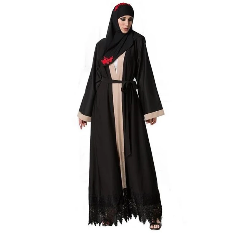 Абайя Последняя мусульманская Мода кружевные Абайи для женщин абайя Дубай