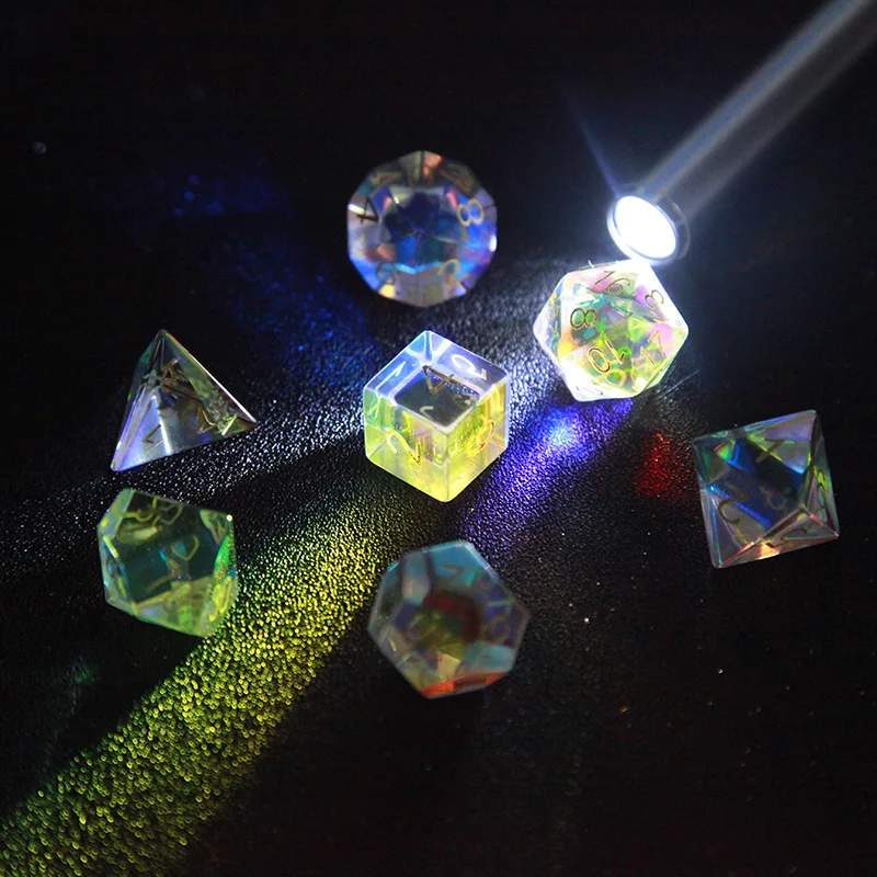 

7pcs Light Prism Photo Ornaments Seven Rainbow Color Crystal Valentine's Day Girlfriend Gift Seven-piece Suit Optical Glass