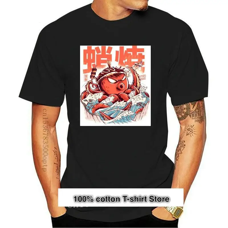 

Camiseta de Takoyaki Attack para hombre, camisa japonesa de Takoyaki, Kaiju, pulpo, gran ola, еда Kanagawa, nueva