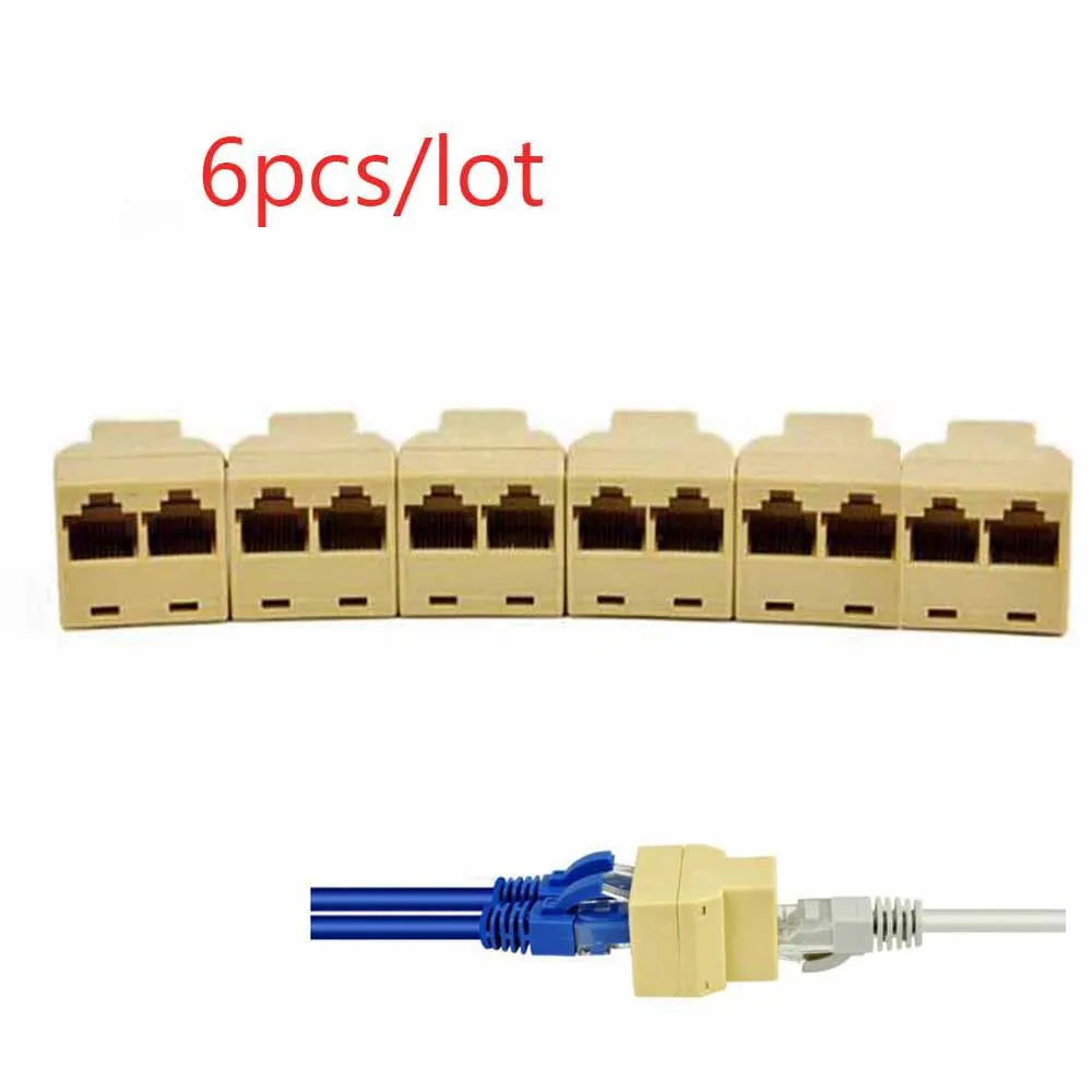 

6PCS RJ45 CAT5 CAT5E Butt Plug for Cable Network Ethernet 1to2 Connector Adapter Computer Accessories Home Improvement